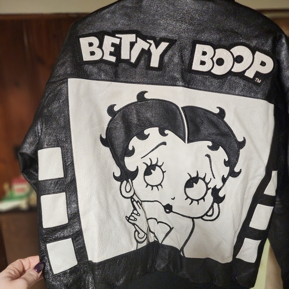 Authentic Vintage Betty Boop Leather Bomber - Picture 2 of 5